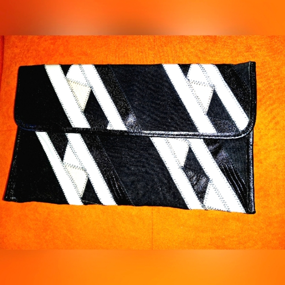 Vintage Leather Patchwork Clutch - image 1